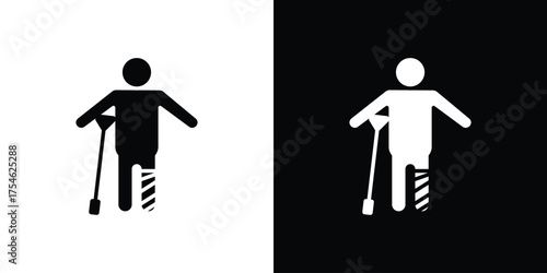 Man with broken leg icon concept design element. pictogram icons.