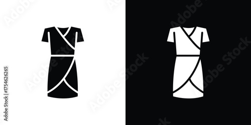 Jersey wrap dress icon concept design element. pictogram icons.