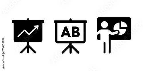 Business presentation with growth chart and ab testing concept
