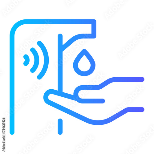 hand wash gradient icon