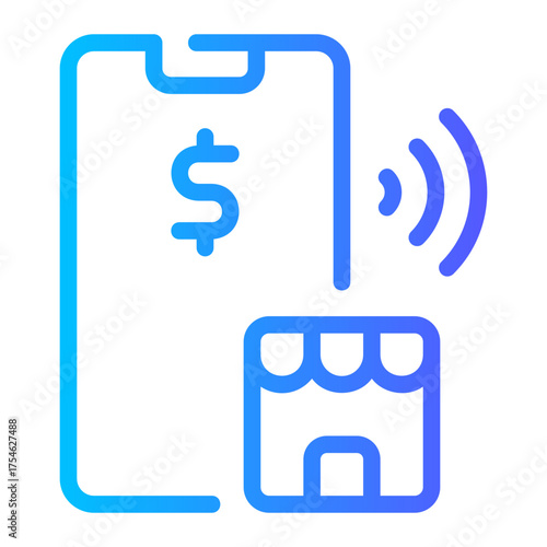 mobile purchase gradient icon