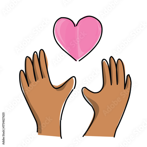 hand with love clipart illustration .eps