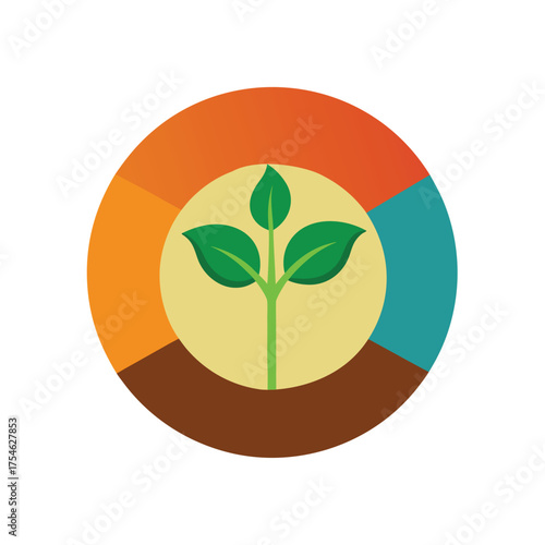 Sprouting Seed Time Lapse Four Stages of Plant Growth Vector