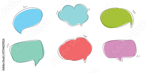 set of vector bubble speech cute cartoon design.eps
