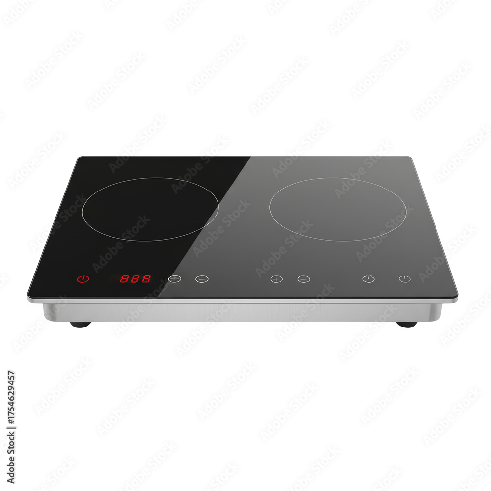 Obraz premium Sleek induction cooktop appliance showcasing modern kitchen design and minimalist aesthetics with
