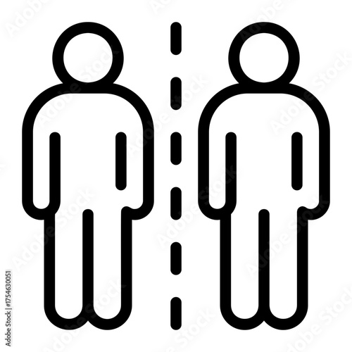social distance line icon