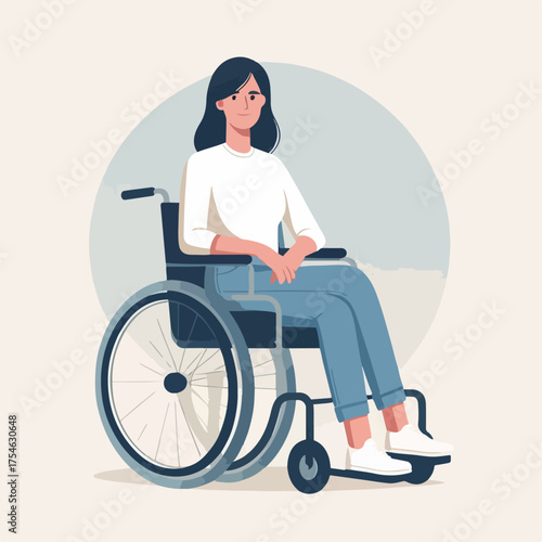 flat illustration of a person in a wheelchair