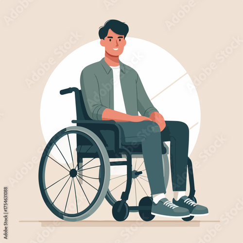 flat illustration of a person in a wheelchair