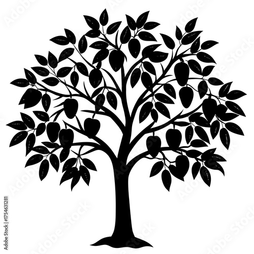 a beautiful tree with fruits vector illustration
