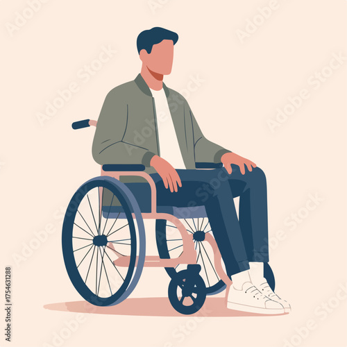 flat illustration of a person in a wheelchair