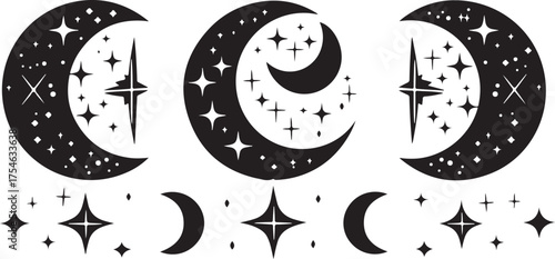 Creative Mandala Moon Art Pattern Bundle