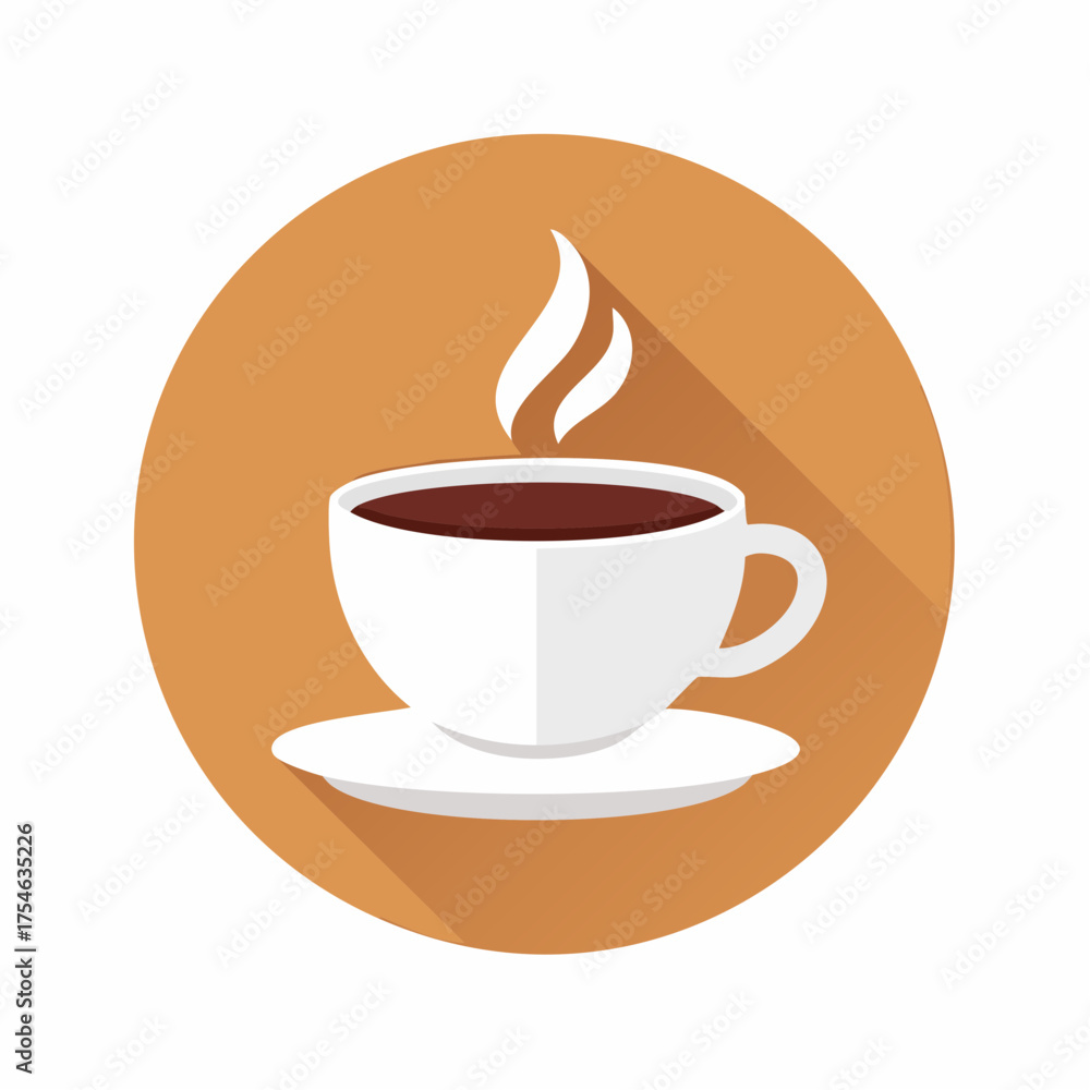 Obraz premium Warm Beverage Illustration on Brown Background