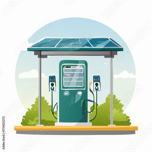 Electric Vehicle Charging Station in Modern City