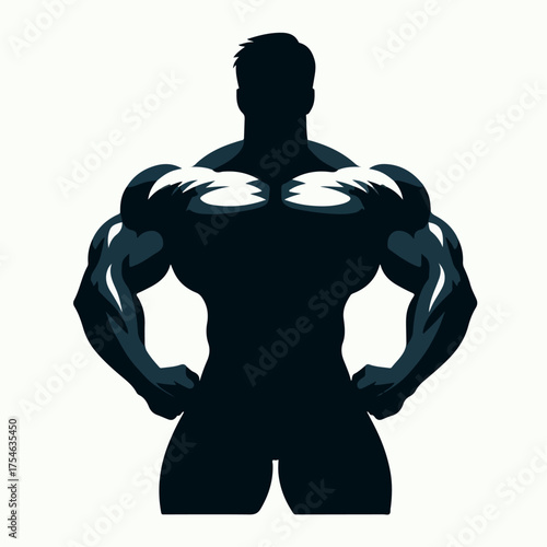 silhouette of a bodybuilder