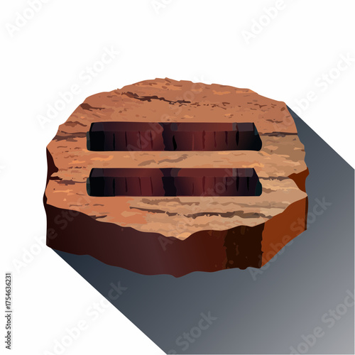 The shadow of a massive, stylized 