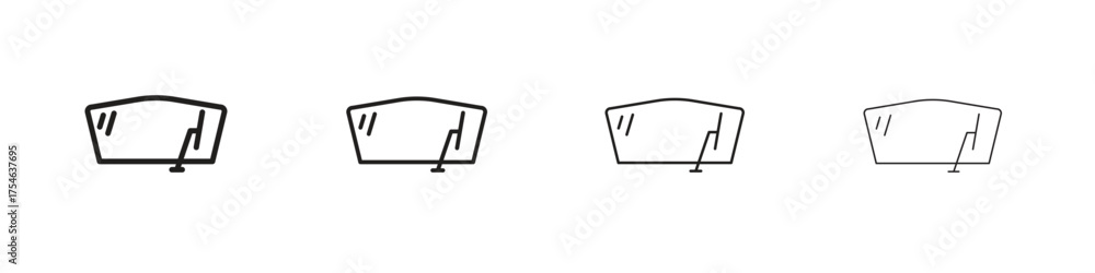 Naklejka premium Windscreen icons. editable stroke icon collection.