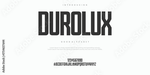 Durolux Sport Modern Future bold Alphabet Font. Typography urban style fonts for technology, digital, movie logo bold style. vector illustration