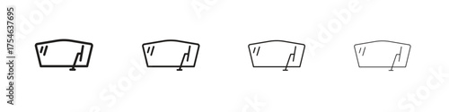 Windscreen icons. editable stroke icon collection.