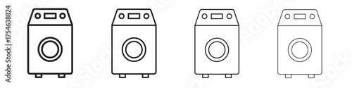 Top load washer icons. editable stroke icon collection.