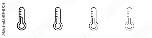 Thermometer icons. editable stroke icon collection.