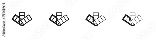 Swatches icons. editable stroke icon collection.