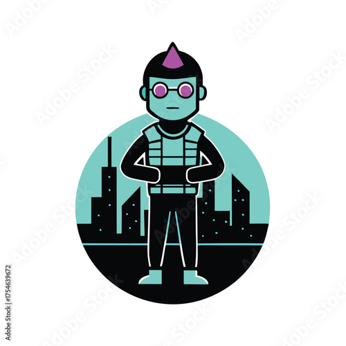 Character Design of a Cyberpunk Courier with a Hologram