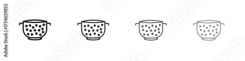Strainer icons. editable stroke icon collection.