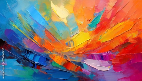 vibrant palette abstract rough colorful multicolored art painting texture with oil brushstroke pallet knife paint on canvas