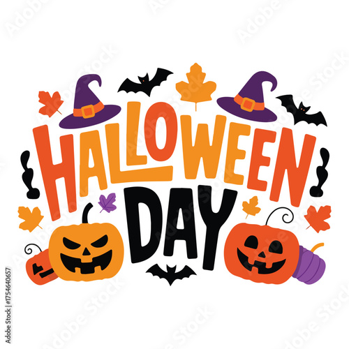 Happy Halloween vector set of scary pumpkin icons and illustration for autumn night party celebration design