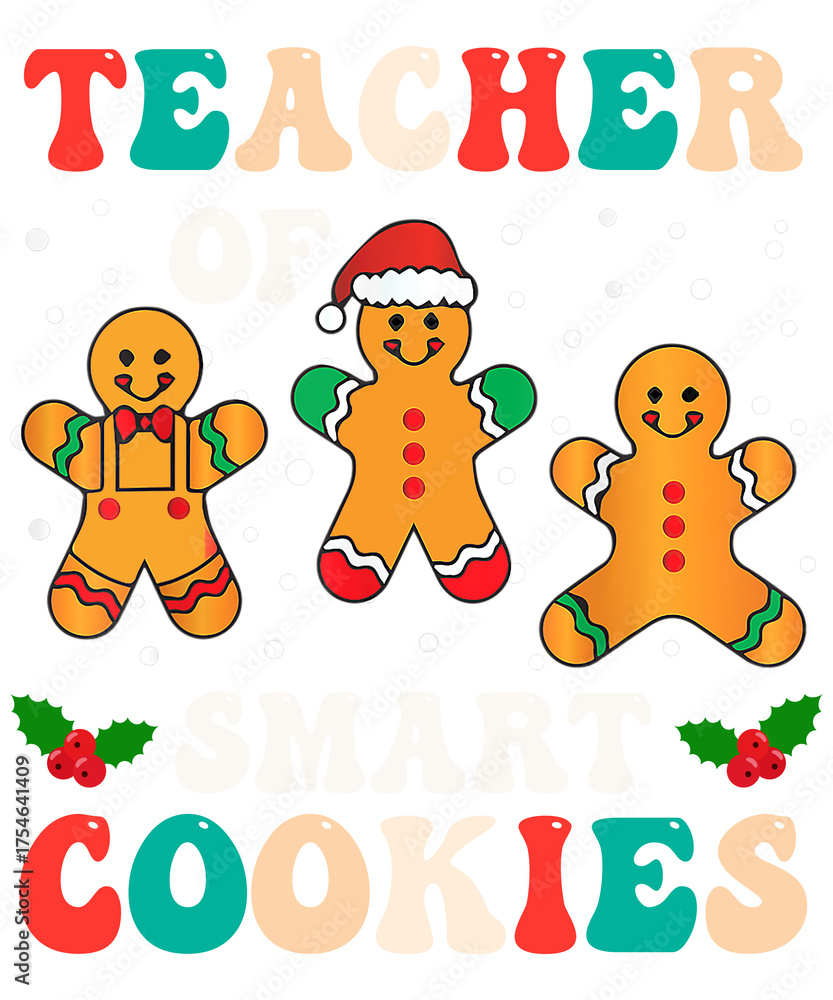 Fototapeta premium Merry and Bright Funny Christmas Holiday Season Design