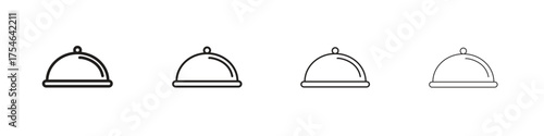 Platter icons. editable stroke icon collection.