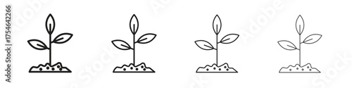 Plant icons. editable stroke icon collection.