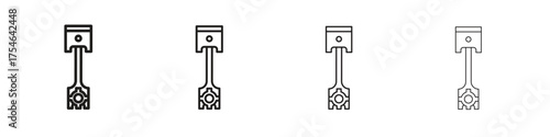 Piston icons. editable stroke icon collection.