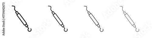 Periodontal scaler icons. editable stroke icon collection.
