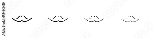 Moustache icons. editable stroke icon collection.