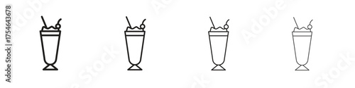 Milkshake icons. editable stroke icon collection.