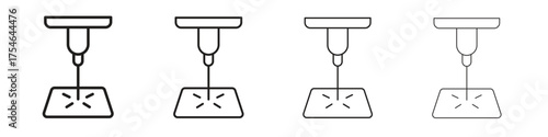 Laser machine icons. editable stroke icon collection.