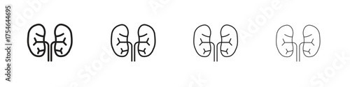 Kidney icons. editable stroke icon collection.