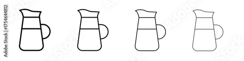 Jug icons. editable stroke icon collection.