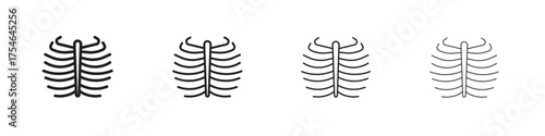 Human Ribs icons. editable stroke icon collection.