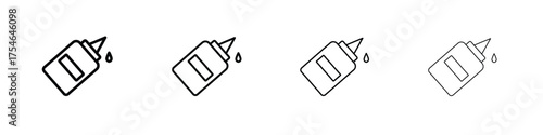 Glue icons. editable stroke icon collection.