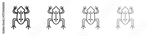 Frog icons. editable stroke icon collection.