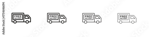 Free delivery icons. editable stroke icon collection.