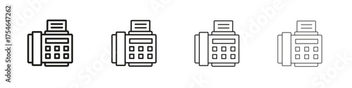 Fax machine icons. editable stroke icon collection.