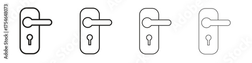Doorknob icons. editable stroke icon collection.
