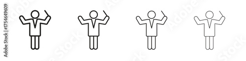 Conductor icons. editable stroke icon collection.