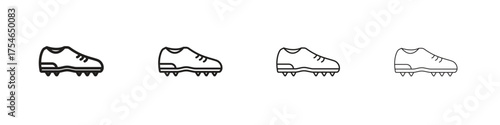 Cleats icons. editable stroke icon collection.