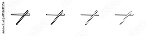 Chopsticks icons. editable stroke icon collection.