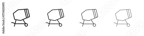 cement mixers icons. editable stroke icon collection.