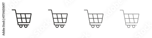 Cart icons. editable stroke icon collection.